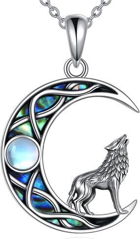 Raven Crystal Necklace 925 Sterling Silver Celtic Knot Moon Crow Pendant Necklace Raven Jewelry Gift for Women in Saudi Arabia