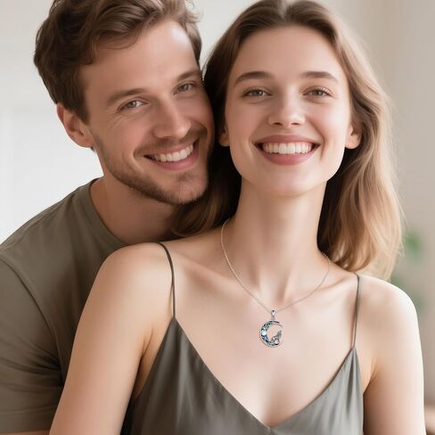 Raven Crystal Necklace 925 Sterling Silver Celtic Knot Moon Crow Pendant Necklace Raven Jewelry Gift for Women in Saudi Arabia