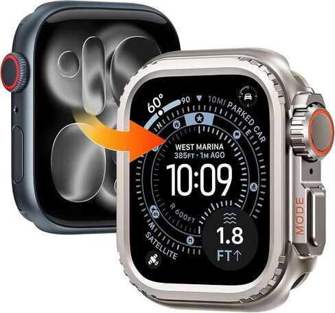 Goton Metal Ultra-Look Case for Apple Watch Protector 44mm Series 6/5/4/SE in Saudi Arabia