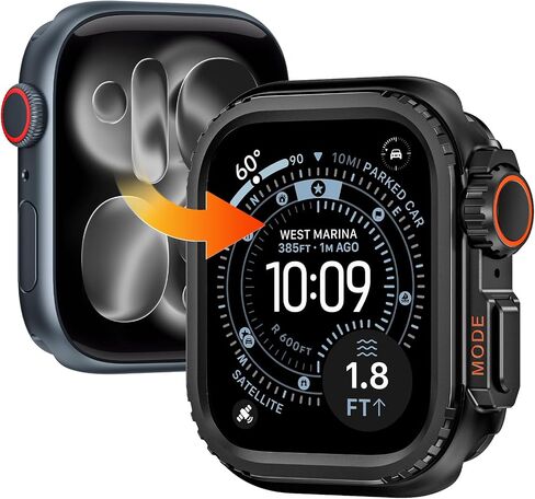Goton Metal المصد لسلسلة Apple Watch Series 10 42 مم ، [انقل 42 مم إلى بسلاسة للغاية] حامي وعرة على طراز السيراميك ، بدون زجاج in Saudi Arabia