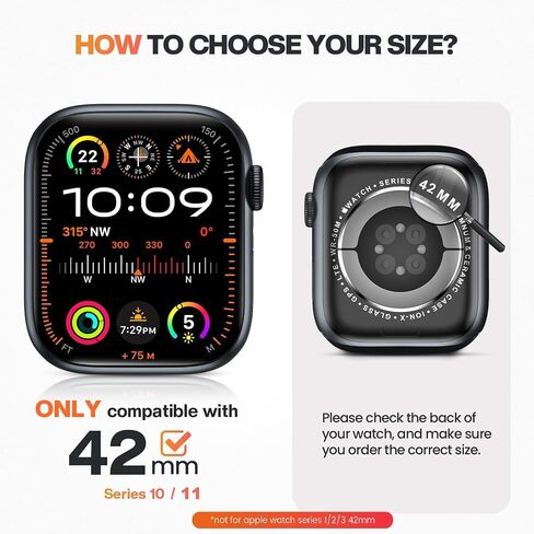 Goton Metal المصد لسلسلة Apple Watch Series 10 42 مم ، [انقل 42 مم إلى بسلاسة للغاية] حامي وعرة على طراز السيراميك ، بدون زجاج in Saudi Arabia