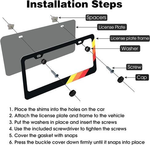 2Pcs 3-Color Aluminum License Plate Frame Kit, Compatible with Toyota Vehicle Truck Trailer SUV (with 35 Accessories in 9 Types) in Kuwait