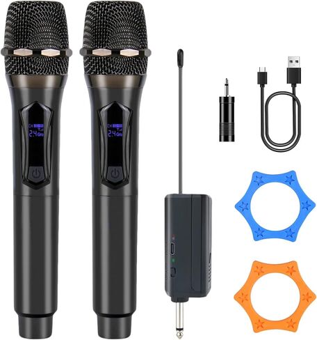 Professional Wireless Microphone for Singing – Karaoke Microphone Wireless with 160ft Range, Dynamic Mic, Plug & Play, Rechargeable – Compatible with Karaoke Machine, PA System in Saudi Arabia