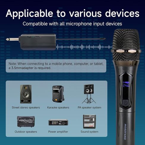 Professional Wireless Microphone for Singing – Karaoke Microphone Wireless with 160ft Range, Dynamic Mic, Plug & Play, Rechargeable – Compatible with Karaoke Machine, PA System in Saudi Arabia