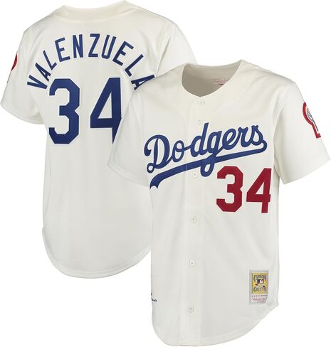 Mitchell & Ness - Mens Los Angeles Dodgers MLB Home Jersey 1981 F Valenzuela in Saudi Arabia