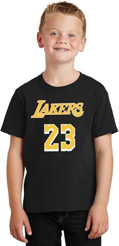 Outerstuff Lebron James Los Angeles Lakers #23 للأطفال الأولاد مقاس 4-7 اسم اللاعب ورقمه تي شيرت in Saudi Arabia
