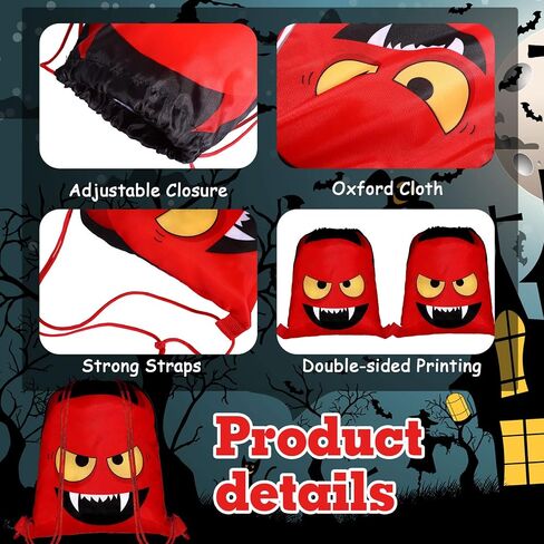 Shihanee 36 PCS Halloween Armers Carps String Set Bulk - Halloween Draphstring Backpack Party Supplies for Kids Girls Boys Gym Supplies (Cartoon Style) in Saudi Arabia