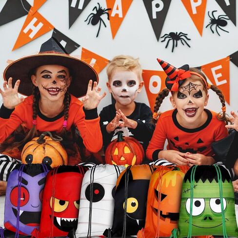 Shihanee 36 PCS Halloween Armers Carps String Set Bulk - Halloween Draphstring Backpack Party Supplies for Kids Girls Boys Gym Supplies (Cartoon Style) in Saudi Arabia