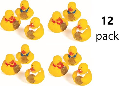 Fun Express 12 Pieces Award Medal Rubber Ducks - Ducky Toys in Saudi Arabia