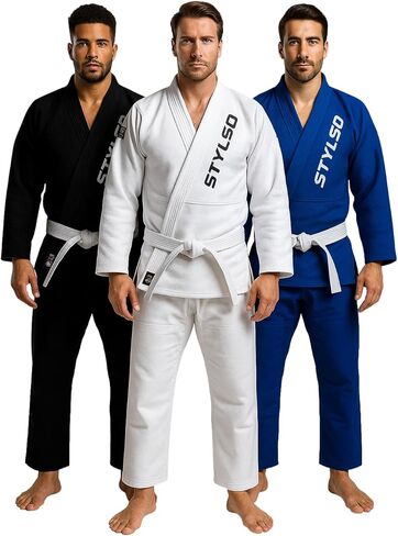 BJJ GI للرجال ، Kimono Brazilian Jiu Jitsu gi مع نسيج preshrunk ، تدريب معتمد من IBJJF جودو GI بدون حزام in Kuwait