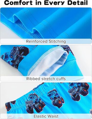 Mikrdoo Boys Pajamas 4-Piece Set Long Sleeve Fall Stretch Breathable & Soft Sleepwear for Kids 2-12Years in Kuwait