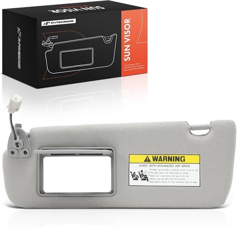A -Premium Driver & Cassenger Sun Visor متوافق مع Hyundai Sonata 2005 2006 2007 2008 - مع Vanity Light ، مع مرآة الغرور ، مع فتحة سقف ، مع امتداد Sniding Sun Visor ، رمادي in Saudi Arabia