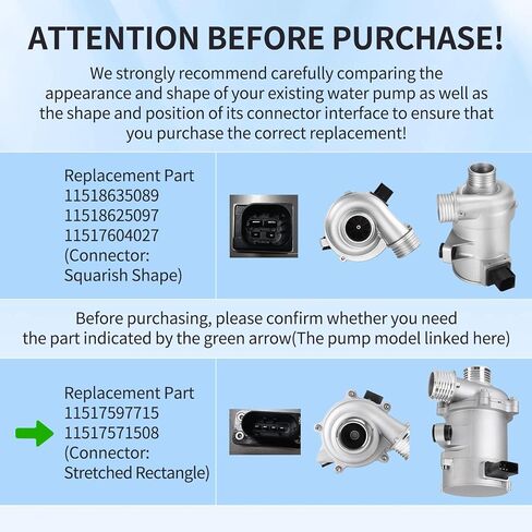 مضخة المياه لـ BMW 228i 428i 528i Xdrive 328i GT Sedan ، Z4 X3 SDRIVE28I ، X1 X3 X4 XDRIVE28I ، X5 XDRIVE40E 2012-2018 2.0L مضخات تجميع المحرك الكهربائية 2.0L. in Kuwait