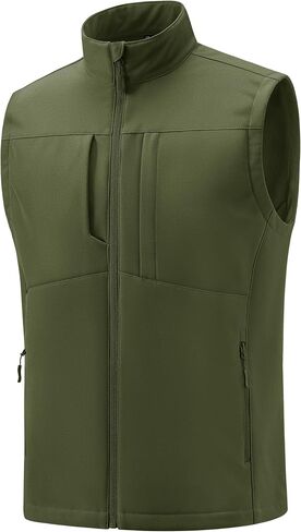 MAGCOMSEN Men's Lightweight Softshell Vest Outerwear Windproof Fleece Lined Zip Up Sleeveless Jacket for Golf Running Hiking in Saudi Arabia