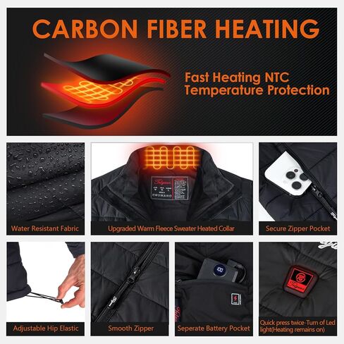 شملت السترة الساخنة Telguua للرجال الذين لديهم حزمة بطارية السترات الدافئة للرجال الساخنة سترة التدفئة الكهربائية القابلة لإعادة الشحن in Kuwait