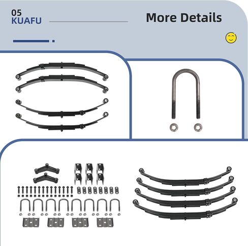 KUAFU 3500lb Trailer Suspension Kit, Tandem Axle Truck/Trailer Spring Suspension Rebuild Kit(Leaf Spring, Hanger Kit, Equalizer and Shackle Strap) in Saudi Arabia