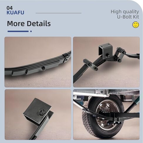 KUAFU 3500lb Trailer Suspension Kit, Tandem Axle Truck/Trailer Spring Suspension Rebuild Kit(Leaf Spring, Hanger Kit, Equalizer and Shackle Strap) in Saudi Arabia