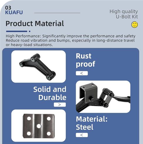 KUAFU 3500lb Trailer Suspension Kit, Tandem Axle Truck/Trailer Spring Suspension Rebuild Kit(Leaf Spring, Hanger Kit, Equalizer and Shackle Strap) in Saudi Arabia