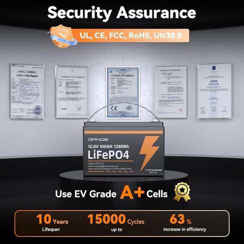 12V 100AH LIFEPO4 Lithium Battery Group 31 (4 pack) مع 100A BMS ، حماية منخفضة الإيقاع حتى 15000 دورة عميقة قابلة لإعادة الشحن للربع البحري والنظام الشمسي والنظام الشمسي والسيارة والمقطورة والنسخ الاحتياطي in Kuwait