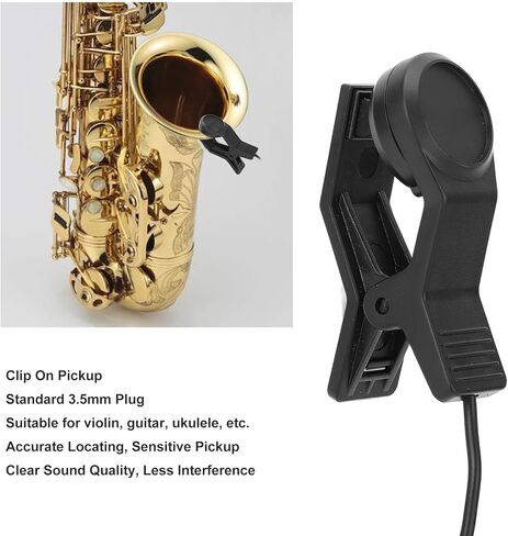 Clip On Microphone Contacts Microphone Sensitive Pick Up Sound Amplifier 3.5mm Plug for Guitar Violin Ukulele Music Instrument in Saudi Arabia
