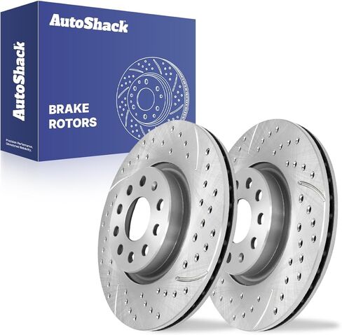 Autoshack زوج من 2 Frontguard Frontguard محفورة محفورة محفورة محفورة سائق دوارات الفرامل السوداء واستبدال جانب الركاب لـ Audi Q3 in Kuwait