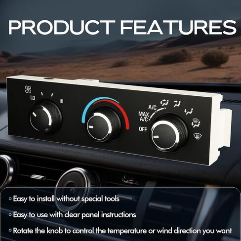 Front Climate Control Module A/C Heater Air Conditioning Panel Unit for Jeep Wrangler TJ 1999 2000 2001 2002 2003 2004 Heater AC Control Switch|Replaces 55037473AB,55037473AA,55037612AA,BL101,HS-373 in Kuwait