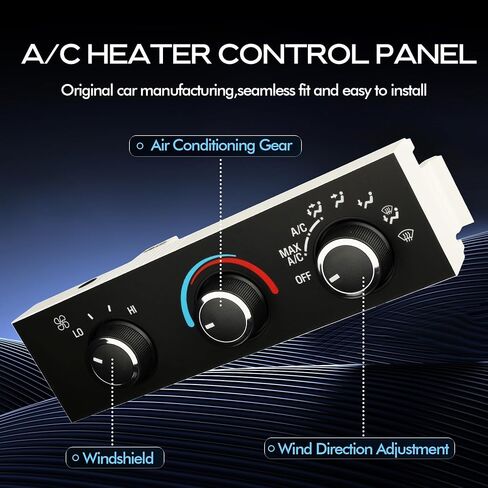 Front Climate Control Module A/C Heater Air Conditioning Panel Unit for Jeep Wrangler TJ 1999 2000 2001 2002 2003 2004 Heater AC Control Switch|Replaces 55037473AB,55037473AA,55037612AA,BL101,HS-373 in Kuwait