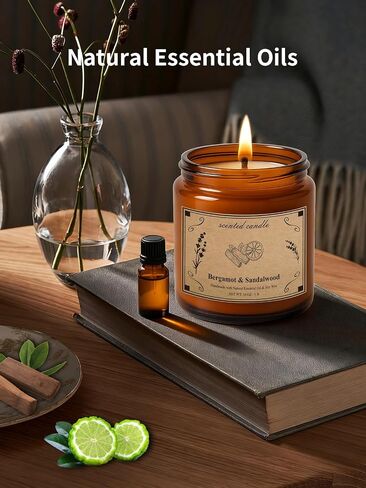 Scented Candles for Home, 16oz Large Amber Jar Scented Candle – Vanilla Soy Wax Candle with 100 Hour Burn Time, Long Lasting Aromatherapy Candle for Relaxing Home Fragrance & Gift Giving in Saudi Arabia