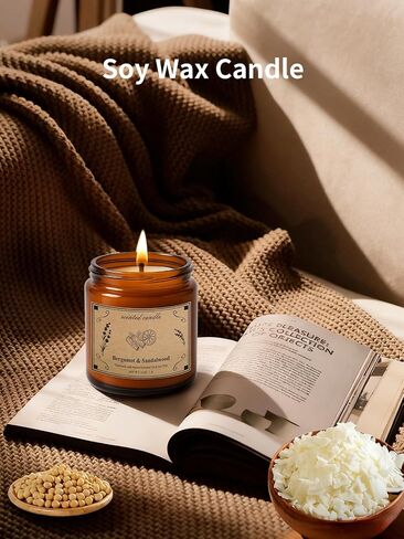 Scented Candles for Home, 16oz Large Amber Jar Scented Candle – Vanilla Soy Wax Candle with 100 Hour Burn Time, Long Lasting Aromatherapy Candle for Relaxing Home Fragrance & Gift Giving in Saudi Arabia