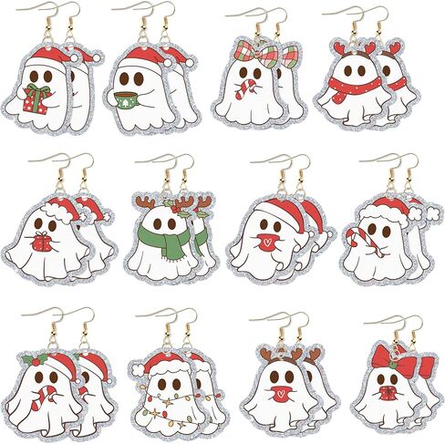 Cute Jewelry Earring Set - Stud and Hook Acrylic Dangle Earrings, Mismatched Enamel & Acrylic Earrings for Women Girls' Summer Vacation & Everyday Outfit Accessories in Saudi Arabia