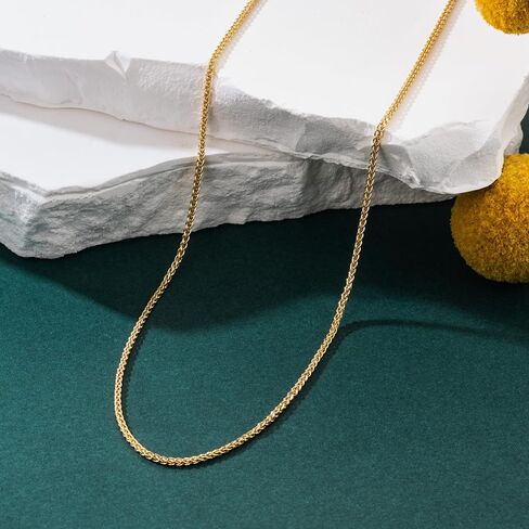 Gold Chains for Women Men 14K Gold Necklaces for Women Trendy 14K Golden Chain Necklaces for Womens Necklace Classic Rope Chain Design Womens Necklace 1.3/1.5mm in Saudi Arabia