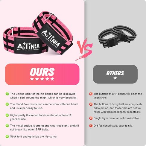 أربطة غنيمة للنساء لبناء الأرداف والورك، أربطة تقييد تدفق الدم، أربطة غنيمة من BFR، أفضل أربطة مقاومة من القماش لتمرين المؤخرة والقرفصاء والفخذ in Kuwait
