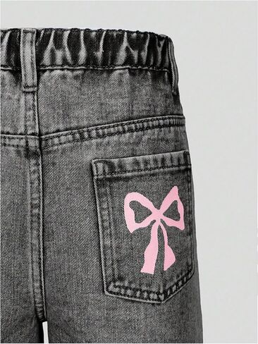 سراويل جينز فضفاضة من الفتاة y2k ممزق سراويل جينز مستقيمة مع جيوب in Kuwait