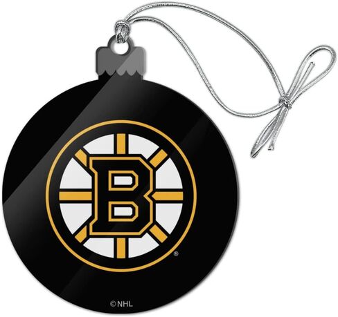 الرسومات والمزيد شعار Boston Bruins زينة أكريليك لشجرة عيد الميلاد in Kuwait