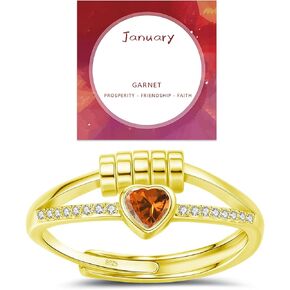 حلقات المولد للنساء ، حلقات تململ مطلي بالفضة الفضية اللطيفة ، حلقة قلب القلق ، حلقة مولد قابلة للتعديل للنساء ، هدايا عيد ميلاد عيد الميلاد لزوجة زوجة الأخت in Kuwait