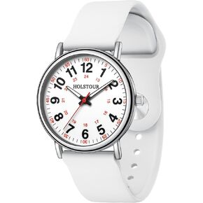 Nurse Watch for Healthcare Professionals Students Women Men Clear and Easy to Read Luminous Dial 12/24 Hour Military Time Display with Second Hand Nursing Gold Watch Yellow Silicone Band in Kuwait