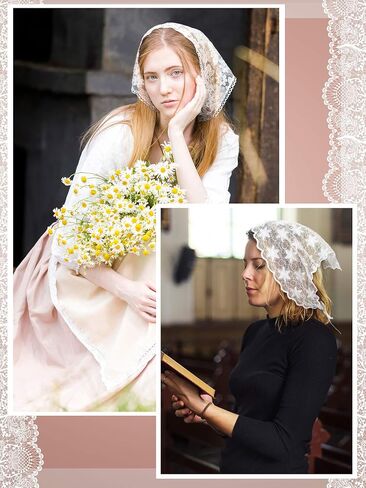 4 Pcs Mantilla Chapel Veils for Church Catholic Short Embroidery Lace Head Coverings Christian Veils for Women Bridal in Saudi Arabia