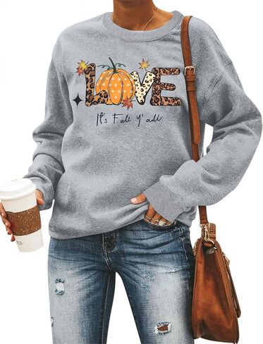 MYHALF Pumpkin Season Sweatshirt Thanksgiving Shirt: Turkey Graphic Tops Thankful Long Sleeve Bloluses Fall Crew Neck Outfits in Kuwait