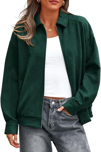 PRETTYGARDEN Women's Faux Suede Motorcycle Jacket Trendy Fall Fashion 2025 Oversized Zip Up Coats Winter Clothes Outerwear in Saudi Arabia
