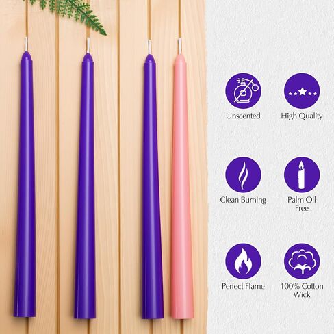 Hausware 36 Pack Taper Candles, 8 Hour Burn Time,Unscented Dripless and Smokeless, 10 inch Elegant Premium Quality Dinner Candle for Home Décor, Restaurant, Wedding, Party Candlesticks(Ivory) in Saudi Arabia