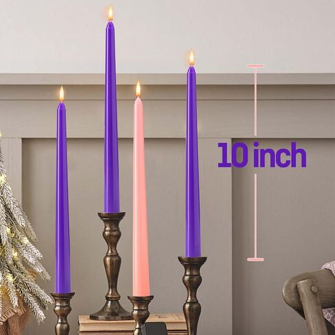 Hausware 36 Pack Taper Candles, 8 Hour Burn Time,Unscented Dripless and Smokeless, 10 inch Elegant Premium Quality Dinner Candle for Home Décor, Restaurant, Wedding, Party Candlesticks(Ivory) in Saudi Arabia