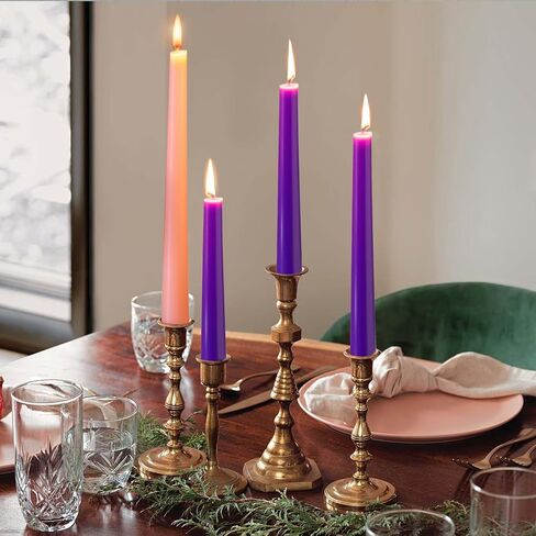 Hausware 36 Pack Taper Candles, 8 Hour Burn Time,Unscented Dripless and Smokeless, 10 inch Elegant Premium Quality Dinner Candle for Home Décor, Restaurant, Wedding, Party Candlesticks(Ivory) in Saudi Arabia