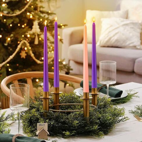 Hausware 36 Pack Taper Candles, 8 Hour Burn Time,Unscented Dripless and Smokeless, 10 inch Elegant Premium Quality Dinner Candle for Home Décor, Restaurant, Wedding, Party Candlesticks(Ivory) in Saudi Arabia