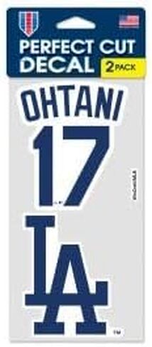 Los Angeles Dodgers Perfect Cut Decal Set of two 4"x4" Shohei Ohtani in Saudi Arabia