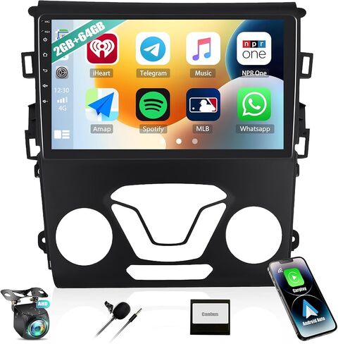 Qualcomm 8-Core 4G+64G Car Stereo for Ford Fusion Radio 2013 2014 2015 2016 with Wireless CarPlay Android Auto, 9" IPS Touch Screen Android 13 Car Radio with Hi-Res DSP Bluetooth 5.1 GPS Backup Camera in Saudi Arabia