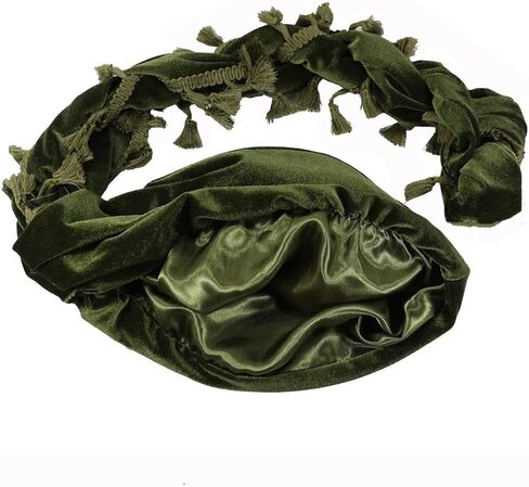 DouuYuhet Turban for Men Halo Turban Vintage Twist Durag Scarf Head Wraps Velvet for Men Turban Scarf Tie with Tassel Trim in Saudi Arabia