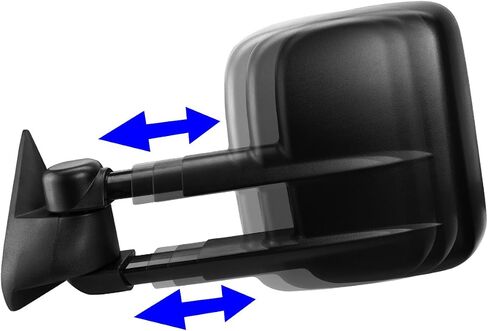 Auto Dynasty Right Side Black Manual Telescoping Folding Rear View Towing Mirrors Compatible with Silverado Sierra GMT800 99-07 in Saudi Arabia