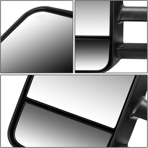 Auto Dynasty Right Side Black Manual Telescoping Folding Rear View Towing Mirrors Compatible with Silverado Sierra GMT800 99-07 in Saudi Arabia