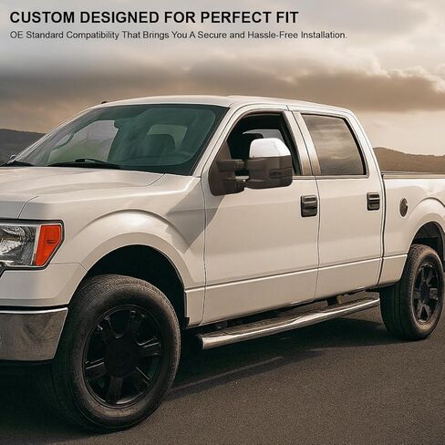 توليف المواصفات D [2015 Look] مرايا القطر الساخنة للكروم مع إشارة LED متوافقة مع 2007-2014 Ford F150 بيك آب يسار + يمين in Kuwait