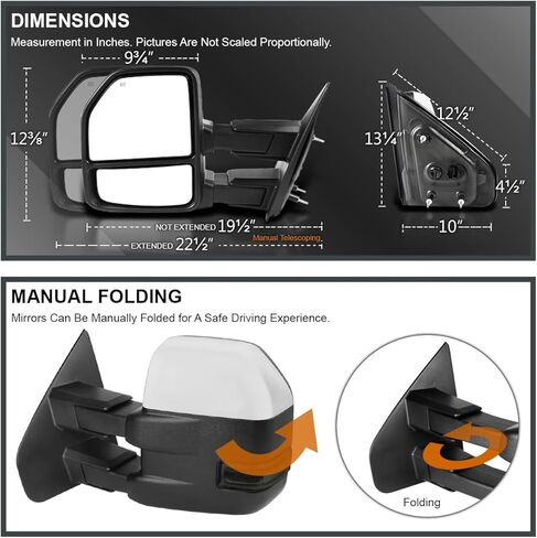 توليف المواصفات D [2015 Look] مرايا القطر الساخنة للكروم مع إشارة LED متوافقة مع 2007-2014 Ford F150 بيك آب يسار + يمين in Kuwait